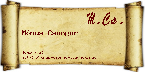 Mónus Csongor névjegykártya